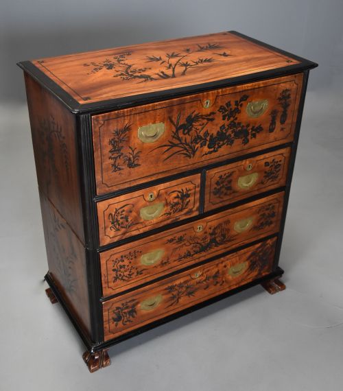fig 2. Extremely rare & superb early 19thc Anglo Chinese camphor wood Campaign secretaire chest of excellent patina