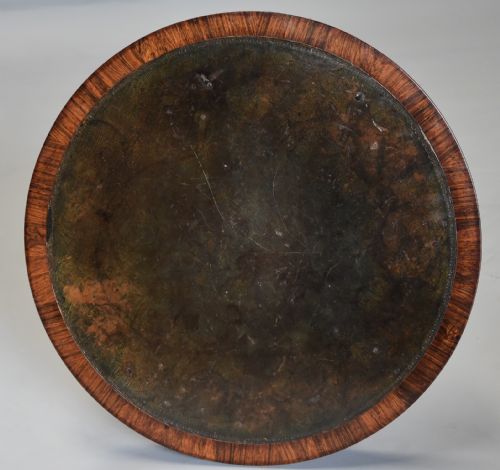 fig 2. Exceptionally fine quality 19thc rosewood circular occasional table with leather top