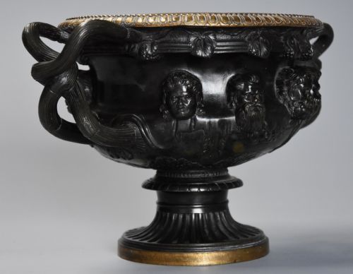 fig 1. Italian 19th century Grand Tour bronze reduction of 'The Warwick Vase', after the antique