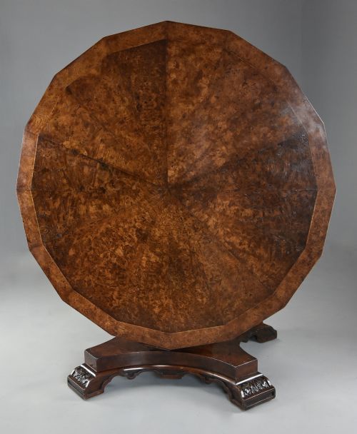 Superb Mid 19th Century Pollard Oak Centre/tilt Top Table in the Gothic Style with Fine Patina