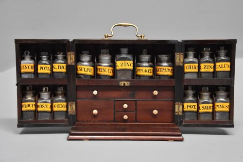 Mid 19th Century Mahogany Travelling Apothecary Cabinet