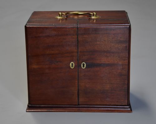 fig 1. Mid 19th century mahogany travelling apothecary cabinet