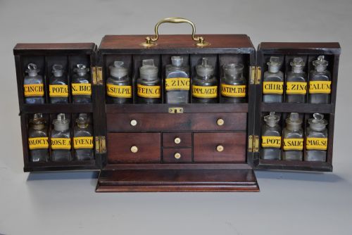 fig 2. Mid 19th century mahogany travelling apothecary cabinet
