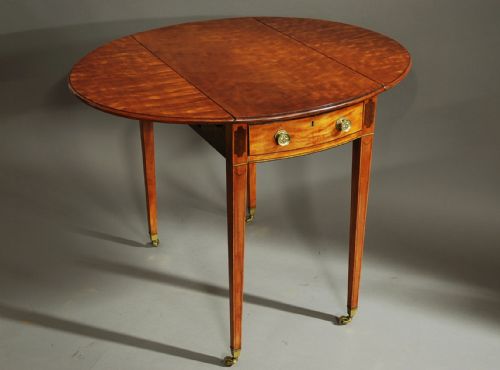 Fine Quality Late 19th Century Oval Satinwood Pembroke Table