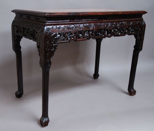 fig 2. Superb quality 19th century Qing Dynasty Chinese hardwood centre table