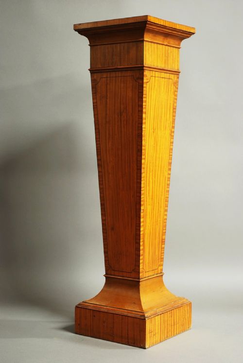 Excellent Quality Edwardian Satinwood Free-standing Tapered Pedestal
