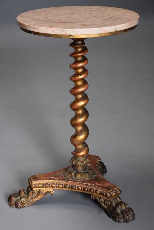 fig 1. Early 19th century giltwood occasional table with marble top