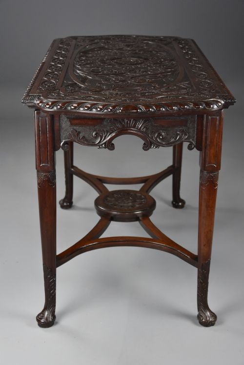 AN 18TH19TH CENTURY FINELY CARVED MAHOGANY CENTRE TABLE WITH LATER RECONFIGUREMENTS - ADDITIONAL PHOTO 4
