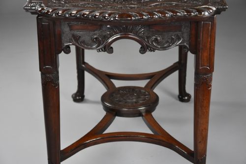 AN 18TH19TH CENTURY FINELY CARVED MAHOGANY CENTRE TABLE WITH LATER RECONFIGUREMENTS - ADDITIONAL PHOTO 5