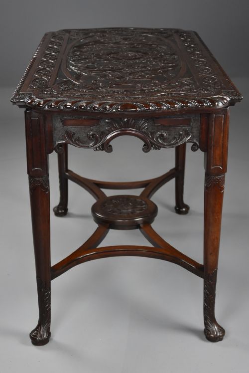 AN 18TH19TH CENTURY FINELY CARVED MAHOGANY CENTRE TABLE WITH LATER RECONFIGUREMENTS - ADDITIONAL PHOTO 6