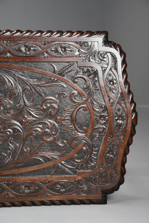 AN 18TH19TH CENTURY FINELY CARVED MAHOGANY CENTRE TABLE WITH LATER RECONFIGUREMENTS - ADDITIONAL PHOTO 12