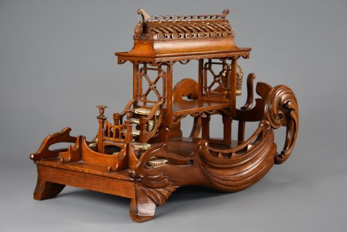 fig 1. Late 19th century Asian model of a pagoda boat, possibly a desk stand