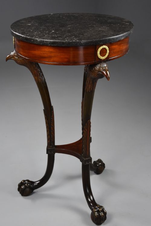 fig 1. Highly decorative late 18thc French Empire mahogany gueridon table of small proportions