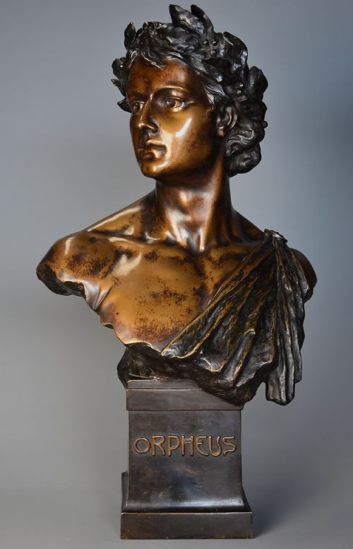 Late 19th Century Superb Quality Bronzed Terracotta Bust of ‘Orpheus’ After Hl Blasche
