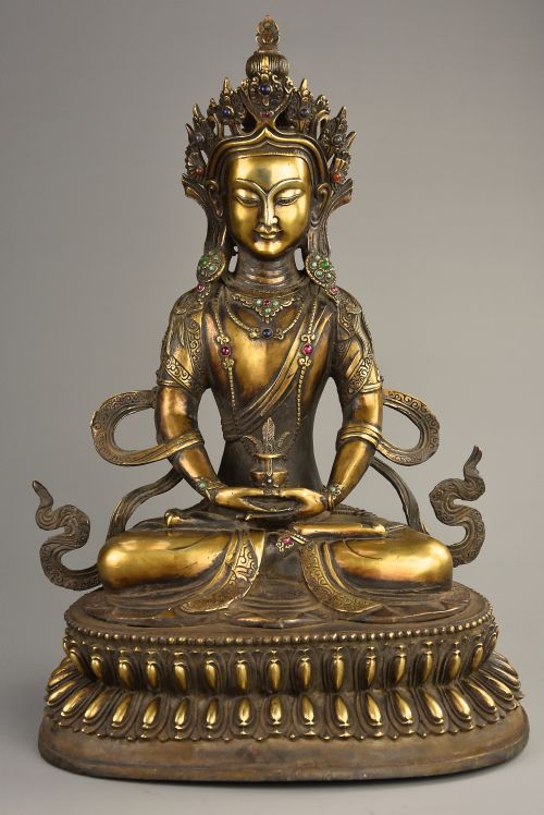 Early 20th Century Tibetan Figure of Buddha Bhaisajyaguru, the Buddha of Medicine