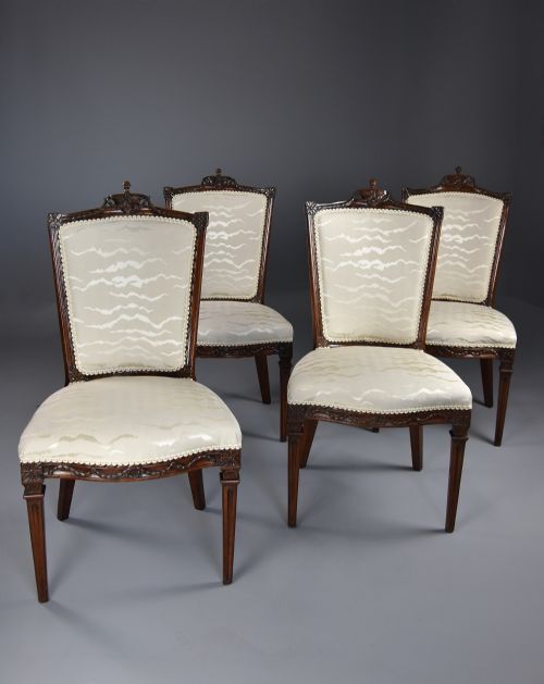 fig 1. Set of four late 18th century Continental walnut chairs, possibly Italian