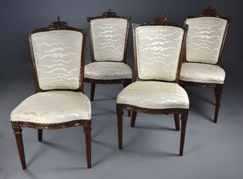 fig 2. Set of four late 18th century Continental walnut chairs, possibly Italian