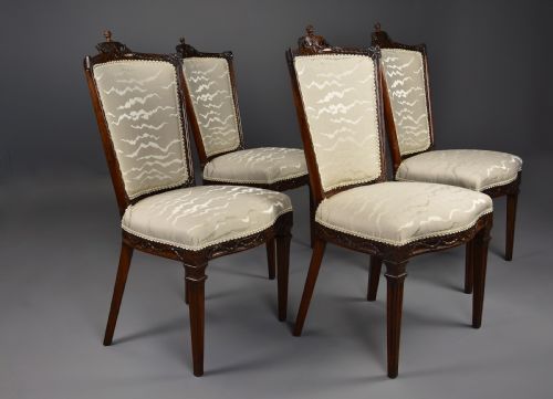 fig 3. Set of four late 18th century Continental walnut chairs, possibly Italian