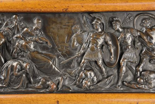 fig 1. Late 19th century fine quality framed bronzed plaque of a Classical battle scene, with ‘Elkington’ makers mark