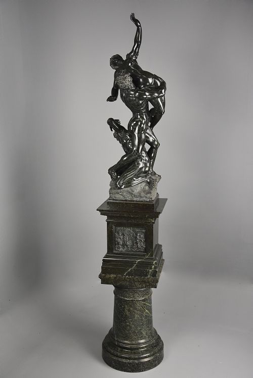 fig 1. Large 19thc Italian Grand Tour verde Prato sculpture of the ‘Abduction of the Sabine women’ after the original by Giambologna 