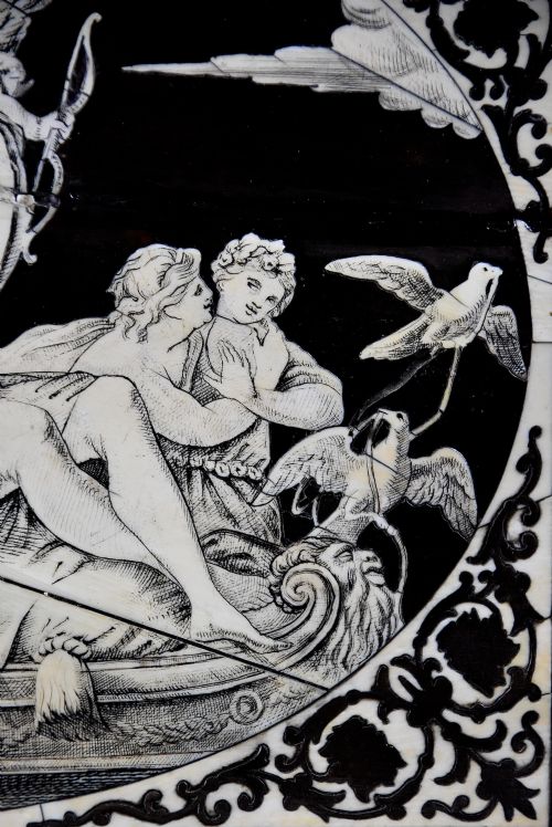 fig 2. Highly decorative 19th century North Italian table top in the Renaissance style