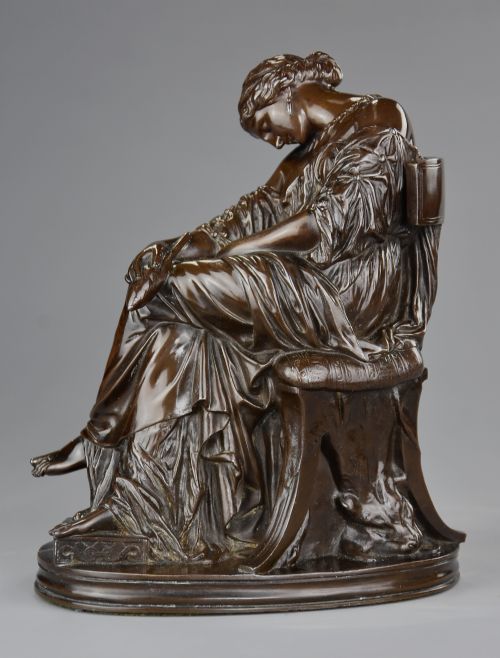 Late 19thc Fine Quality French Bronze Sculpture of ‘Penelope’ by Pierre Jules Cavelier