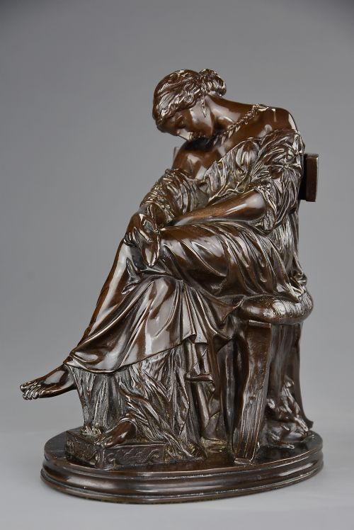 fig 1. Late 19thc fine quality French bronze sculpture of ‘Penelope’ by Pierre Jules Cavelier