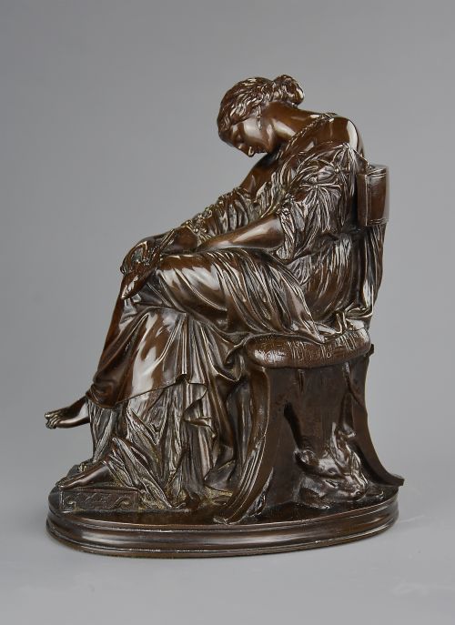 fig 3. Late 19thc fine quality French bronze sculpture of ‘Penelope’ by Pierre Jules Cavelier