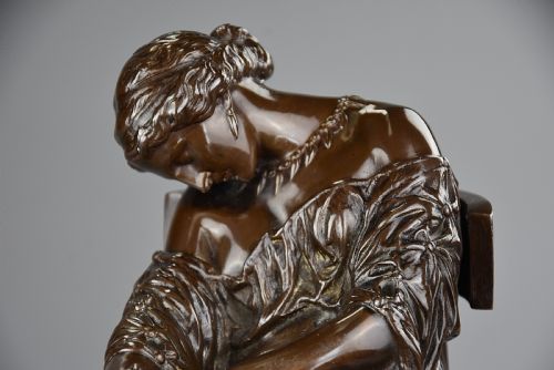 fig 4. Late 19thc fine quality French bronze sculpture of ‘Penelope’ by Pierre Jules Cavelier