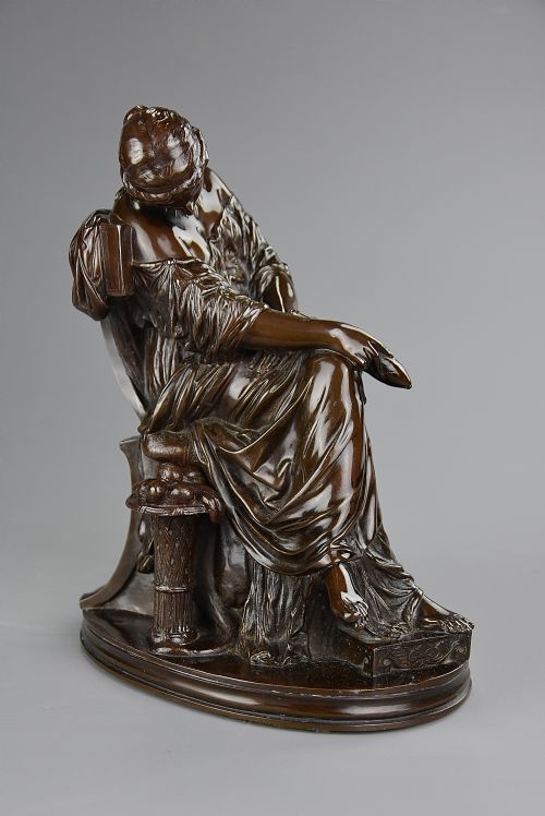 fig 5. Late 19thc fine quality French bronze sculpture of ‘Penelope’ by Pierre Jules Cavelier