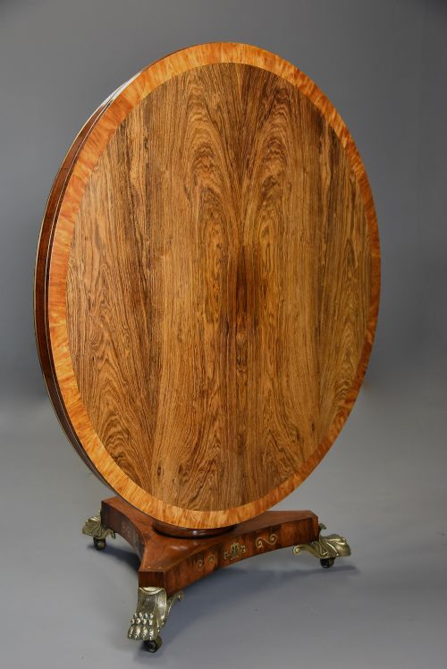 fig 2. Fine quality Regency rosewood tilt top centre table of fine patina