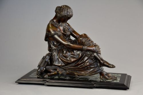 fig 1. Fine quality late 19th century bronze figure of Sappho, signed ‘Pradier’