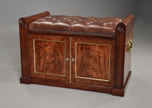 fig 2. Fine quality William IV mahogany ottoman with leather top
