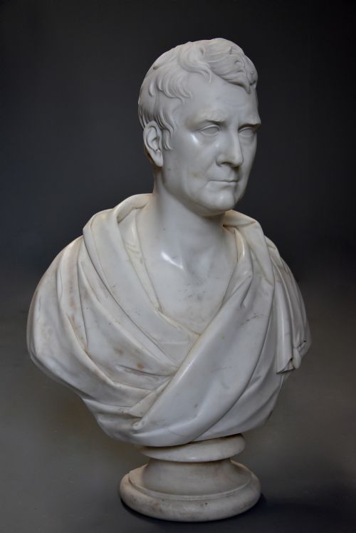 19thc Large Fine Quality Marble Bust of James Loch Mp 1839 Signed 'J Francis' (1780-1861)