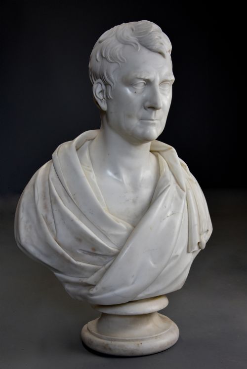fig 1. 19thc large fine quality marble bust of James Loch MP 1839 signed 'J Francis' (1780-1861)