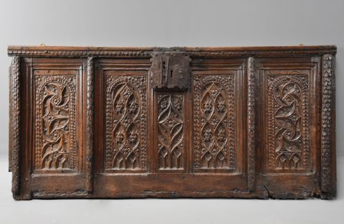 Rare Late 15th Century French Finely Carved Oak Panel
