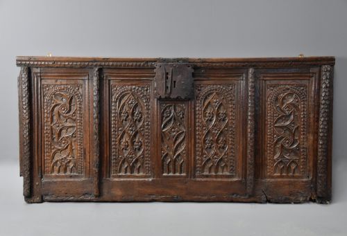 fig 1. Rare late 15th century French finely carved oak panel
