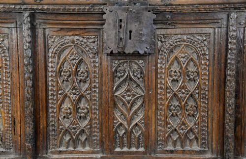 fig 2. Rare late 15th century French finely carved oak panel