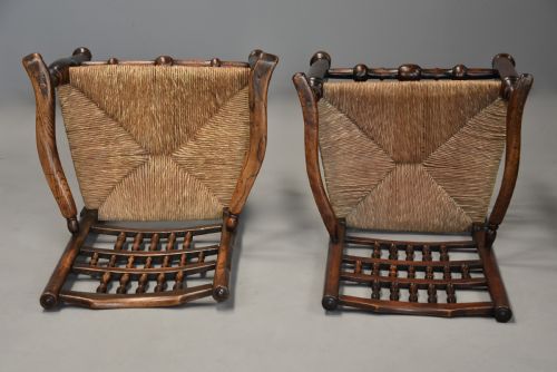 fig 5. Matched set of eight mid 19thc ash, elm and sycamore spindle back chairs of super patina