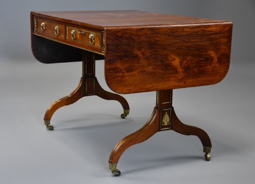 fig 3. Fine quality English Regency rosewood and brass sofa table