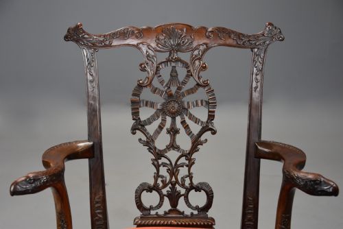 fig 3. Superb quality early 20thc mahogany open armchair in the Chippendale style