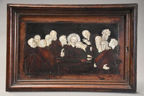 Rare Continental Early 17th Century Walnut Panel Depicting ‘The last Supper’, Possibly Italian