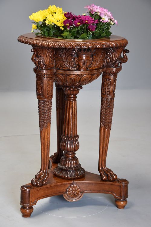 fig 1. Late 19th century highly decorative Indian padouk carved jardiniere or wine cooler