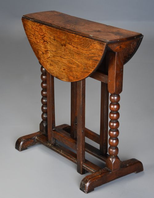 Extremely Rare Late 17thc Oak Joined Gateleg Table of Small Proportions