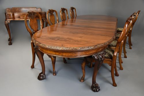fig 1. Superb quality early 20th century walnut dining suite/table & chairs in the manner of ‘Waring & Gillow’