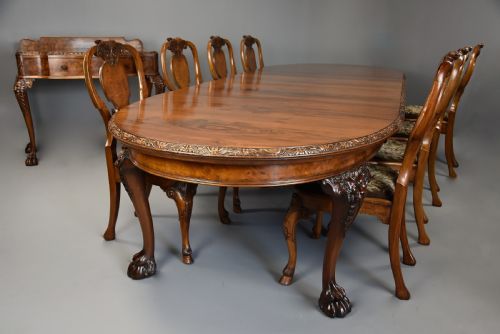 fig 2. Superb quality early 20th century walnut dining suite/table & chairs in the manner of ‘Waring & Gillow’