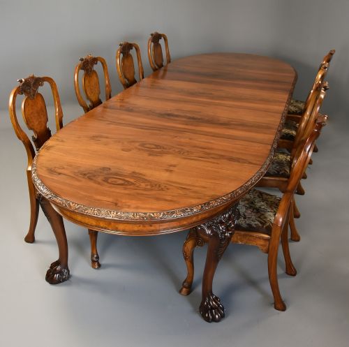 fig 4. Superb quality early 20th century walnut dining suite/table & chairs in the manner of ‘Waring & Gillow’