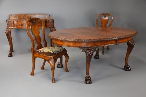 fig 5. Superb quality early 20th century walnut dining suite/table & chairs in the manner of ‘Waring & Gillow’