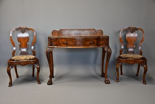 fig 7. Superb quality early 20th century walnut dining suite/table & chairs in the manner of ‘Waring & Gillow’