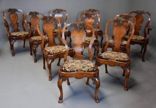 fig 8. Superb quality early 20th century walnut dining suite/table & chairs in the manner of ‘Waring & Gillow’